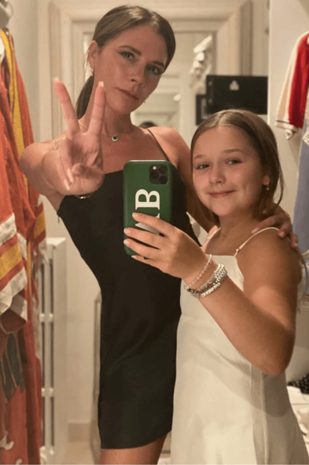 Victoria recreated her iconic Posh Spice look with daughter Harper