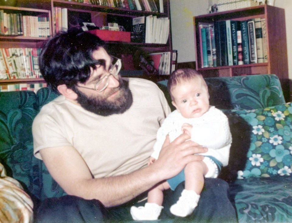 Shipman with a baby, thought to be one of his children, taken in the early 1970's