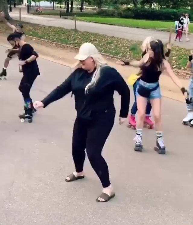 Gemma Collins has been filmed dancing around with strangers in London’s Hyde Park