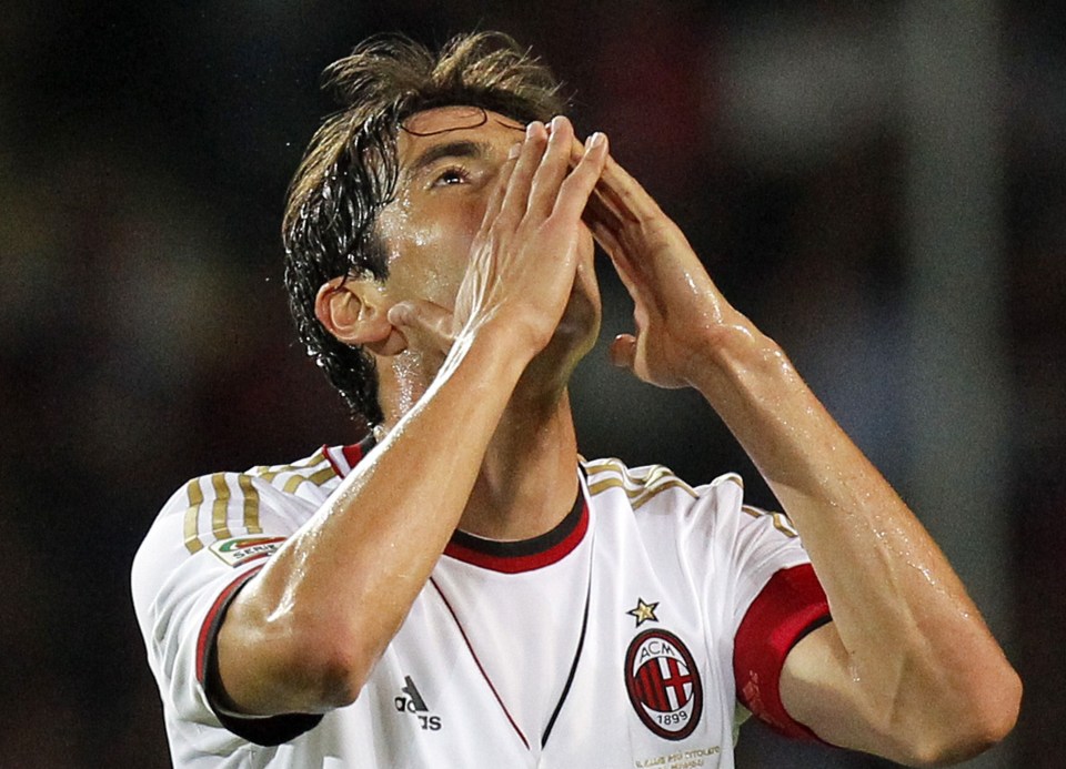 Brazilian playmaker Kaka’s decline was confirmed with a middling return to Milan