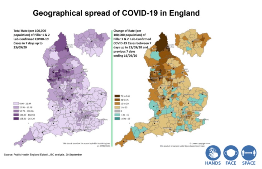 The geographical spread across the country shows the nation is divided between the North and South