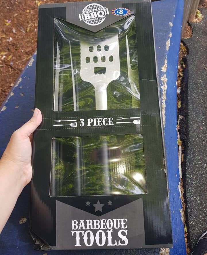 Another woman picked up this three-piece barbecue set for just 10p