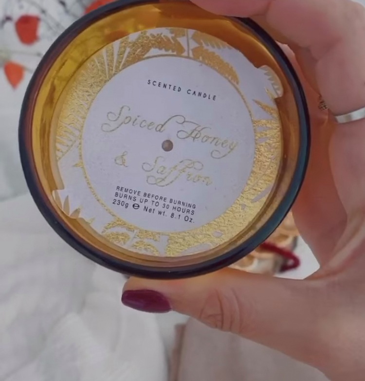 Stacey also picked up this honey and saffron candle because it looked autumnal 