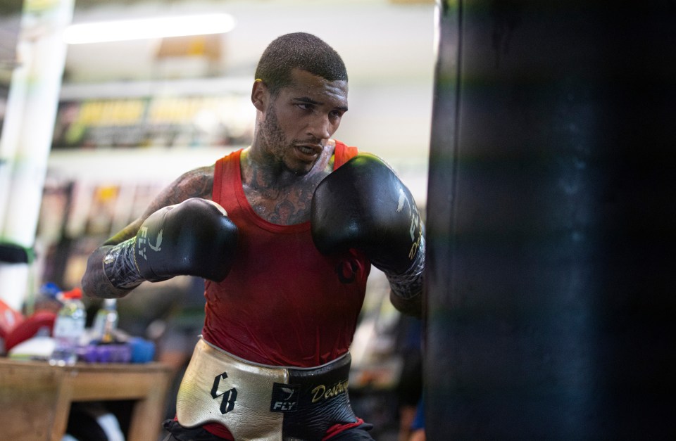 Conor Benn was put through a gruelling session at Tony Sims gym