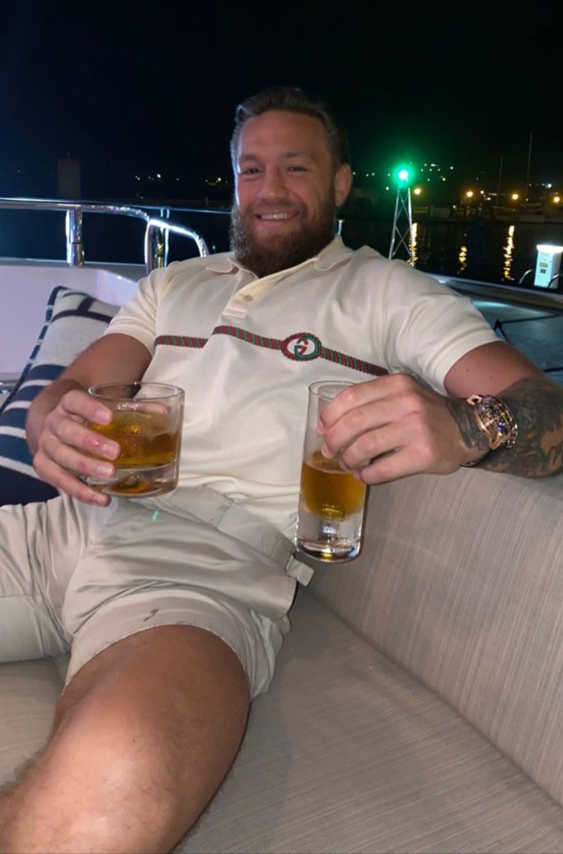  McGregor seen relaxing with a whiskey in Corsica