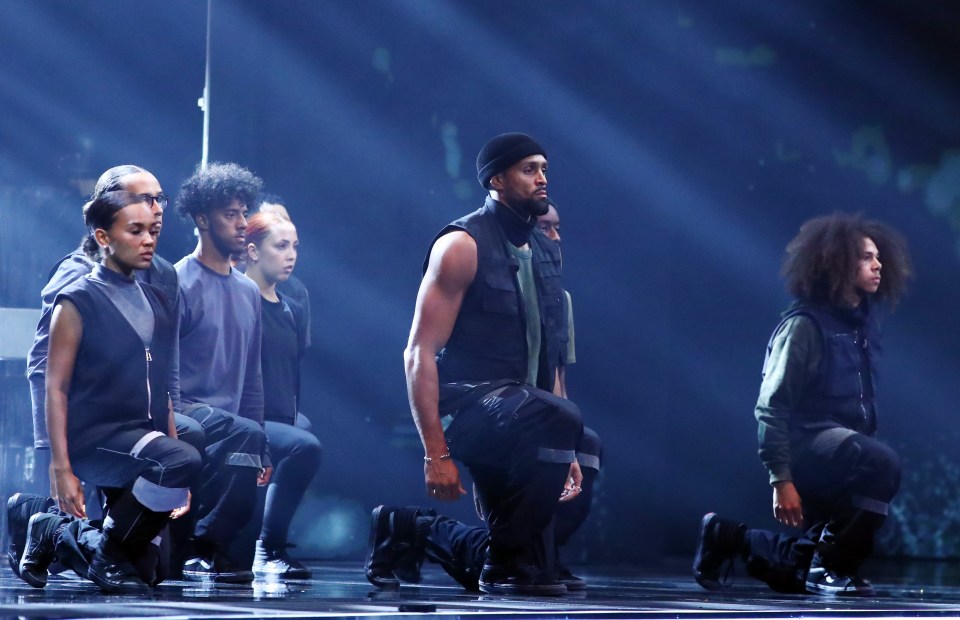 Part of Diversity's BGT performance involved dancers taking the knee