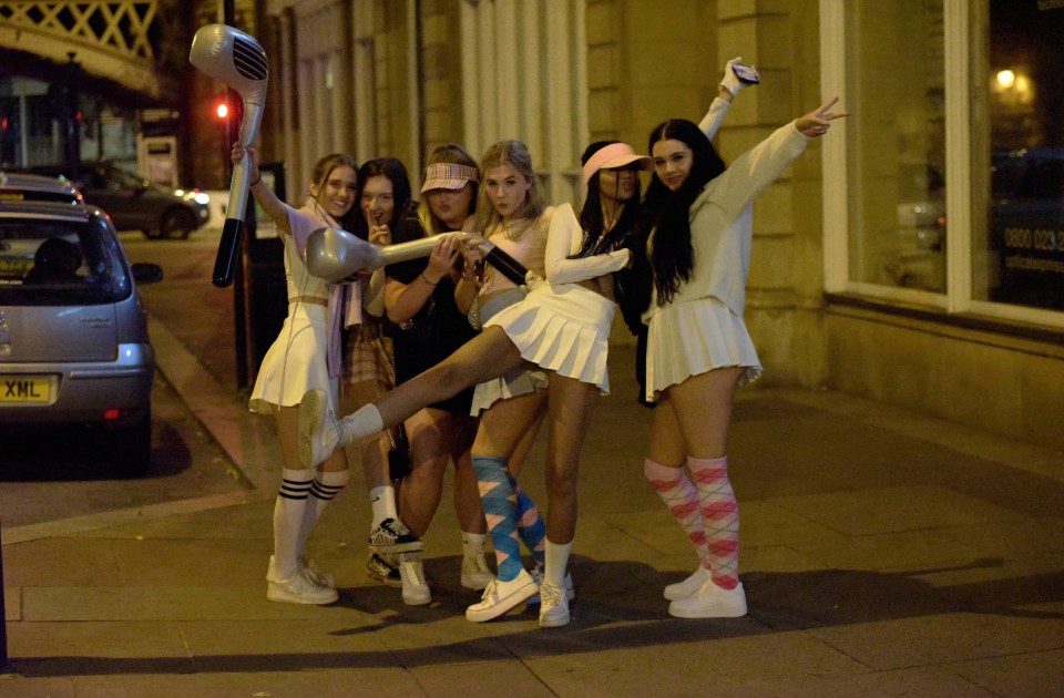 A group of girls playing pub golf hit the bars in Newcastle