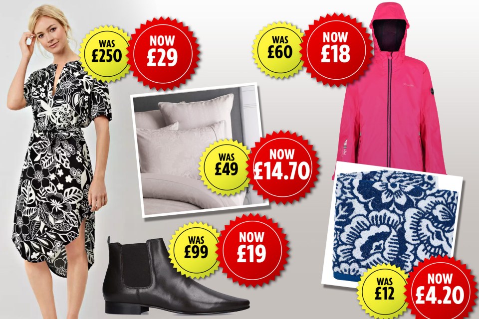 Debenhams has slashed homeware and clothing prices by up to 88% in a clearance sale