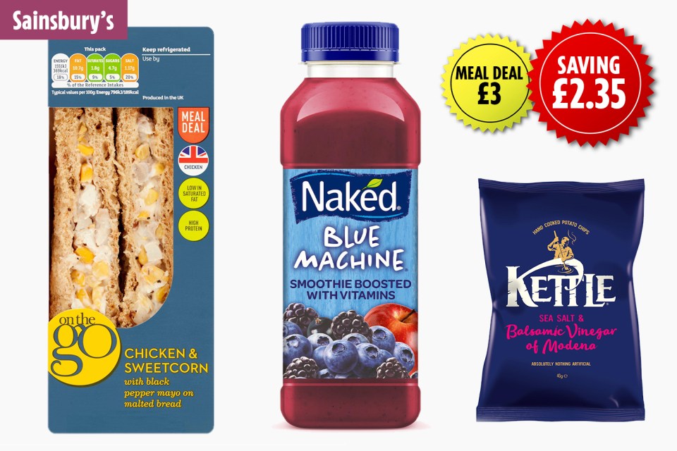 Shoppers can save up to £2.35 in the lunchtime meal deal at Sainsbury's