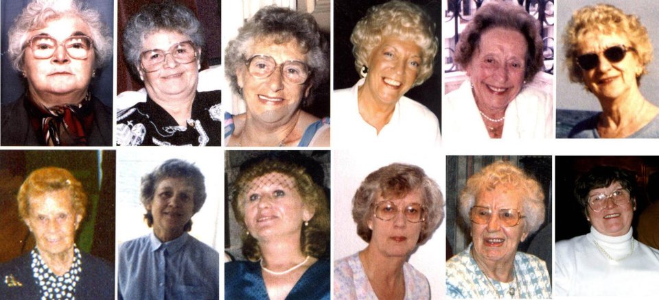 Victims...top row, from left, Norah Nuttall, 65, Jean Lilley, 58, Marie West, 81, Irene Turner, 67, Lizzie Adams, 77, and Winifred Mellor, 73. Bottom row: Kathleen Grundy, 81, Joan Melia, 73, Bianka Pomfret, 49, Maureen Ward, 57, Kathleen Wagstaff, 81, and Pamela Hillier, 68