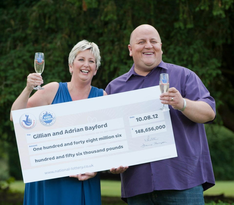 Gillian and Adrian Bayford became the first couple to win the €190m jackpot from EuroMillions 