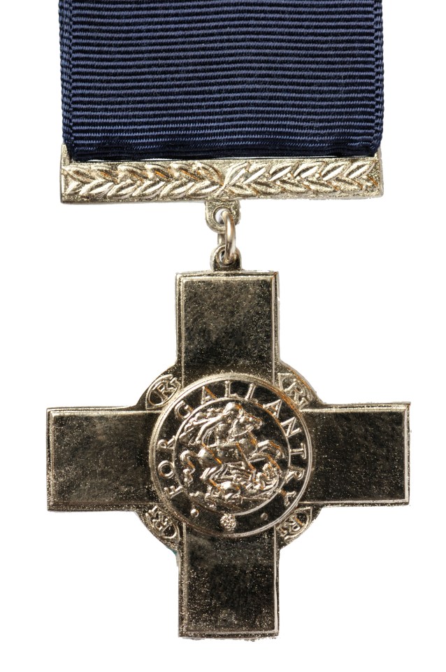 The George Cross is awarded for ‘acts of the greatest heroism or of the most conspicuous courage in circumstances of extreme danger’