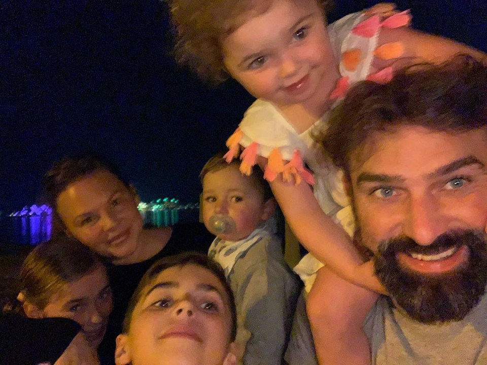 Ant pictured with his wife Emilie and their children