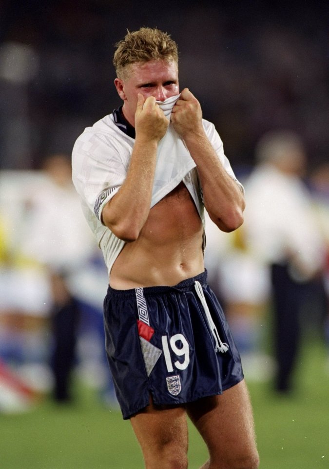 England star Gazza back in his playing days 