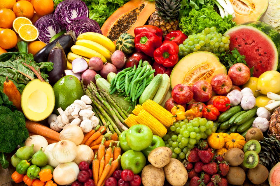 Fruit and vegetables are a great source of fibre and you should aim to eat five portions every day 