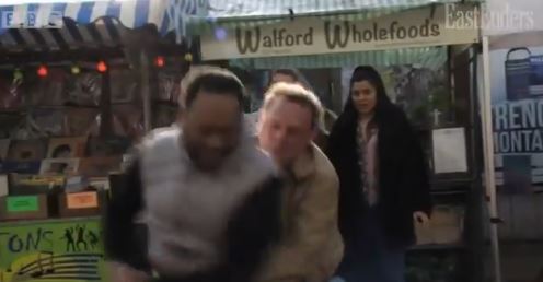 Mitch punched Billy in EastEnders as they fought over Karen