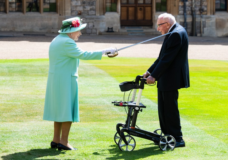 Her Majesty knighted Tom Moore in a unique outdoor ceremony in July