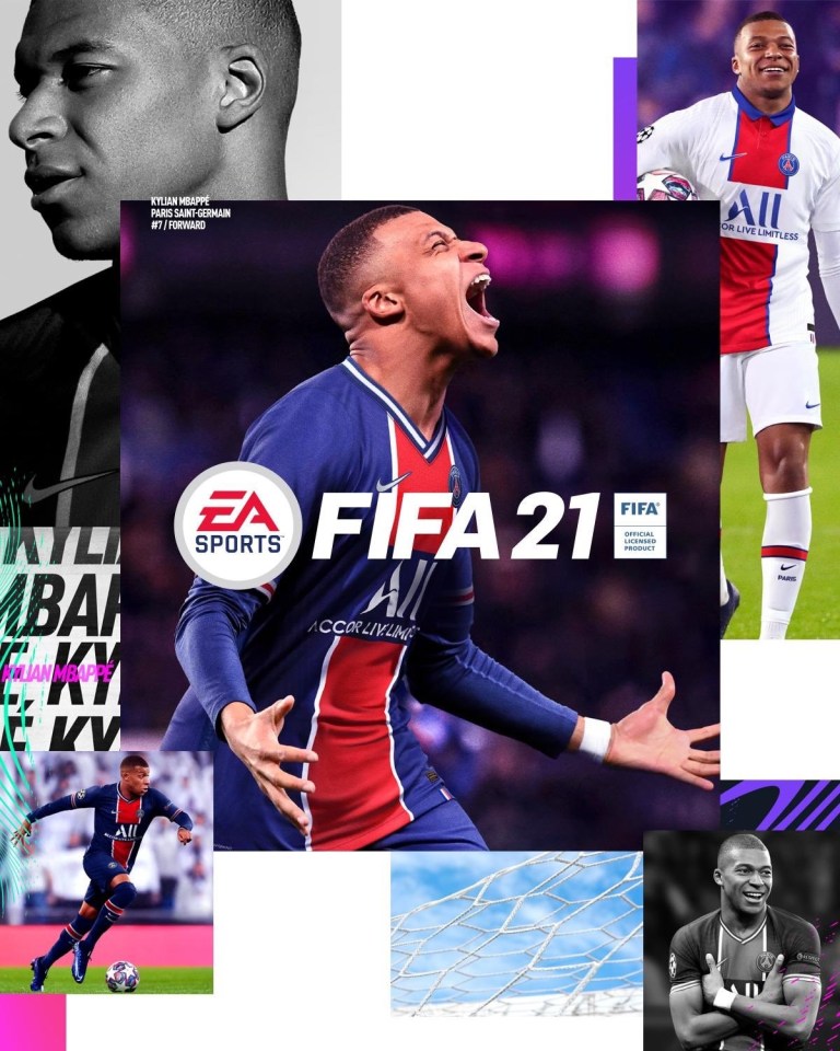 The FIFA  21 cover features PSG and French national team wonderkid Kylian Mbappe