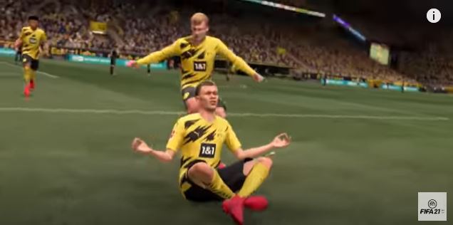 In FIFA 21's trailer, they revealed that Borussia Dortmund ace Erling Haaland's famous celebration will be included