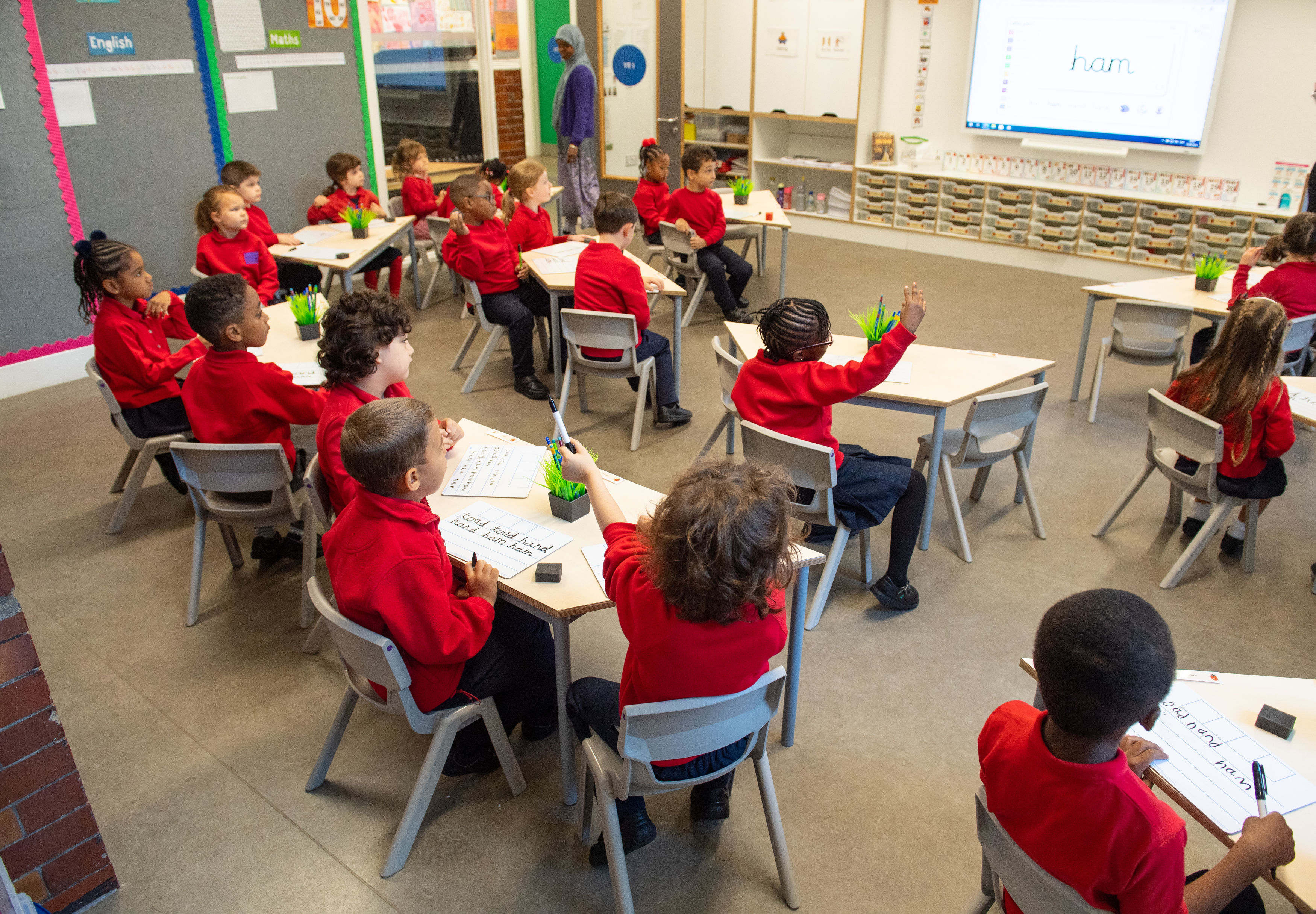 Students return to the classrooms in their bubbles