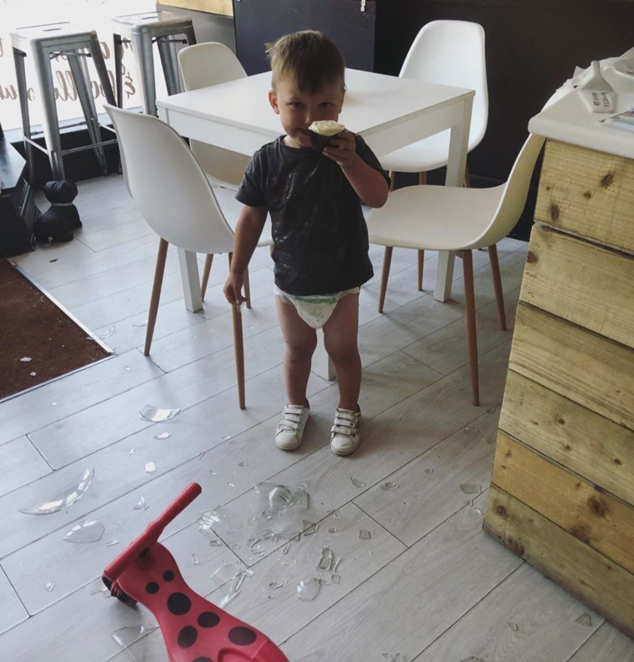 Mum Steffi says Romeo learns through doing things - like realising glass smashes when it drops