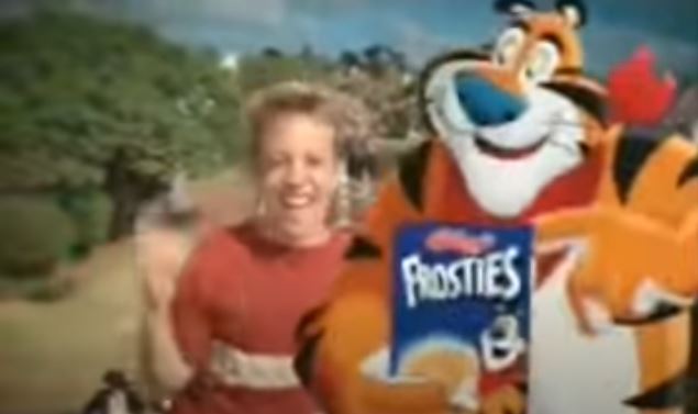 Sven Ruygrok alongside Tony the Tiger in the famous Frosties ad