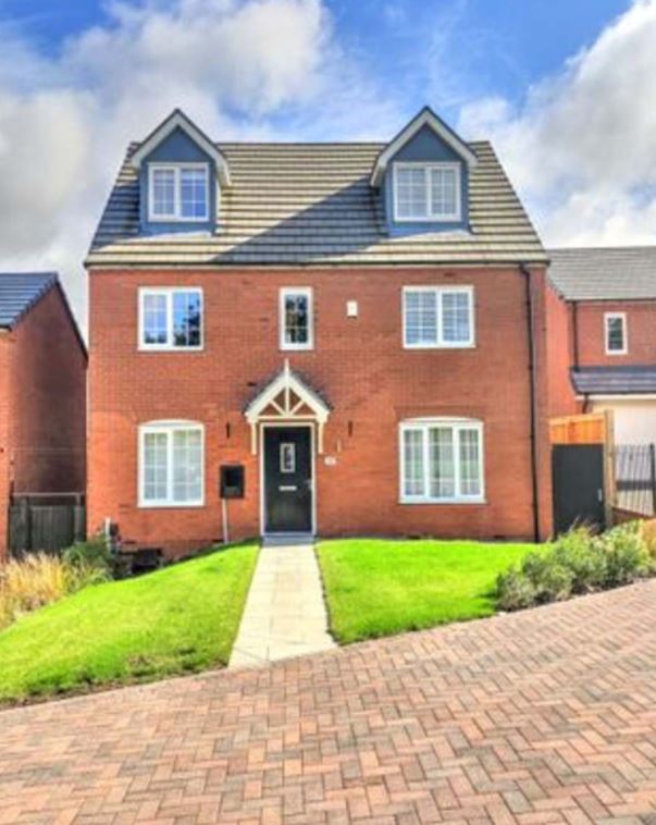 This five-bed detached house in Leicester has been listed for £475,000, while a property on the same street sold for £385,000 in December