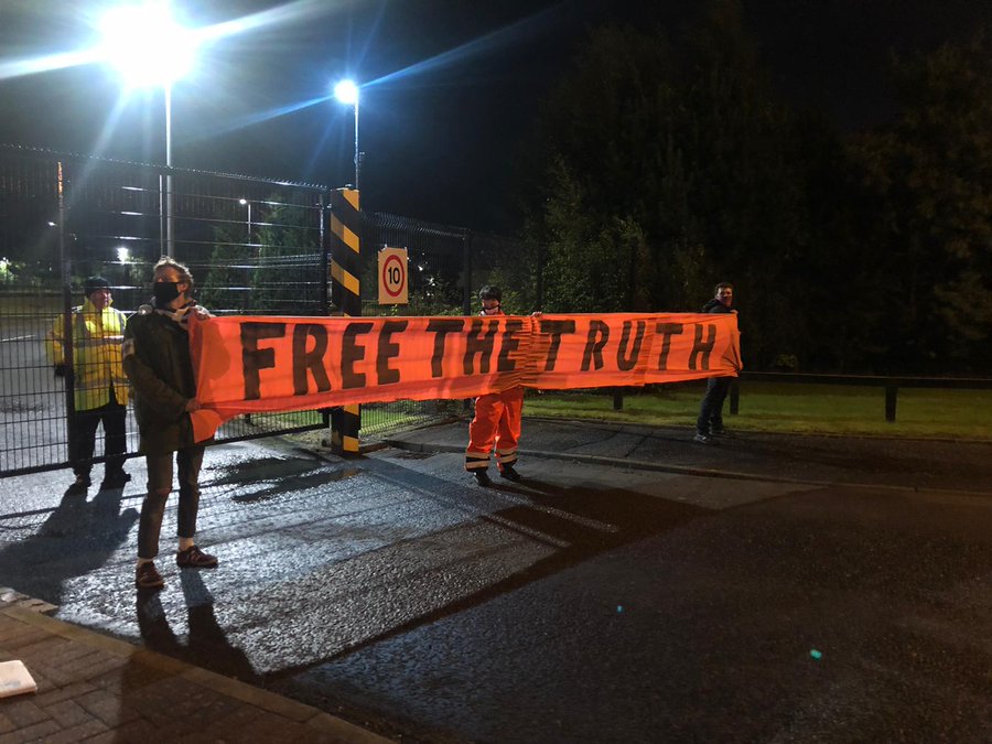 Extinction Rebellion put up blockades around the UK so that newspapers couldn't be distributed across the country 