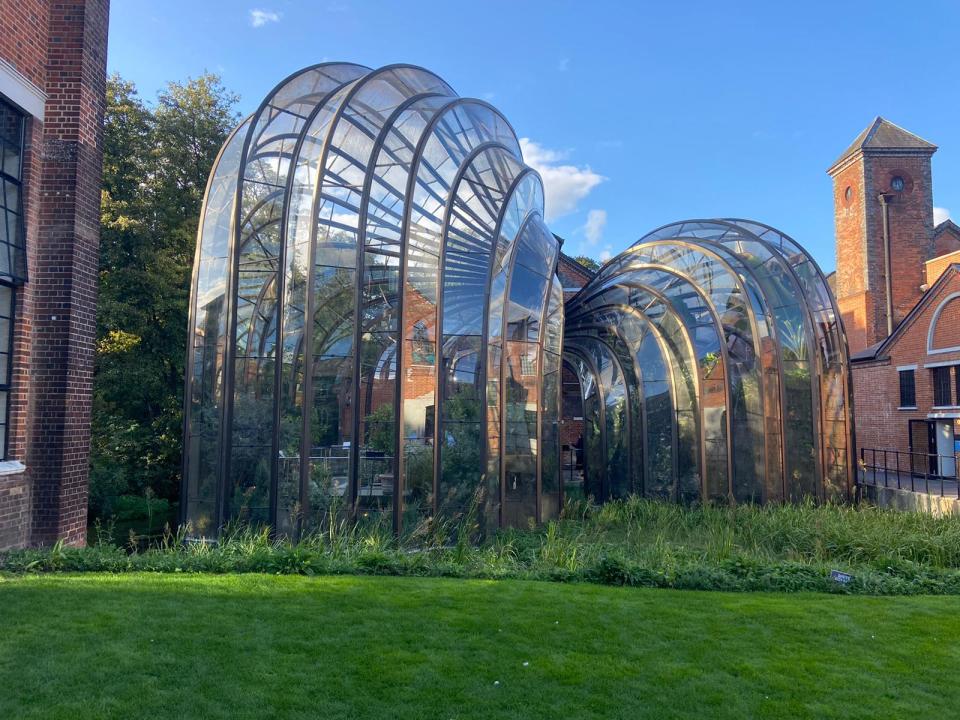 The greenhouses at the Bombay Sapphire distillery