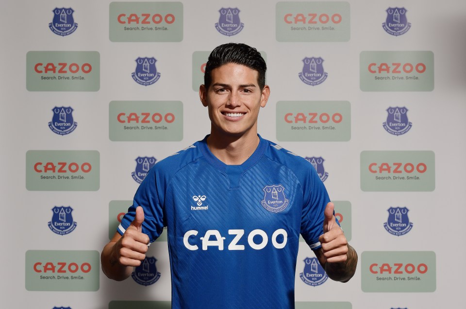 Everton have signed James Rodriguez from Real Madrid on a two-year deal