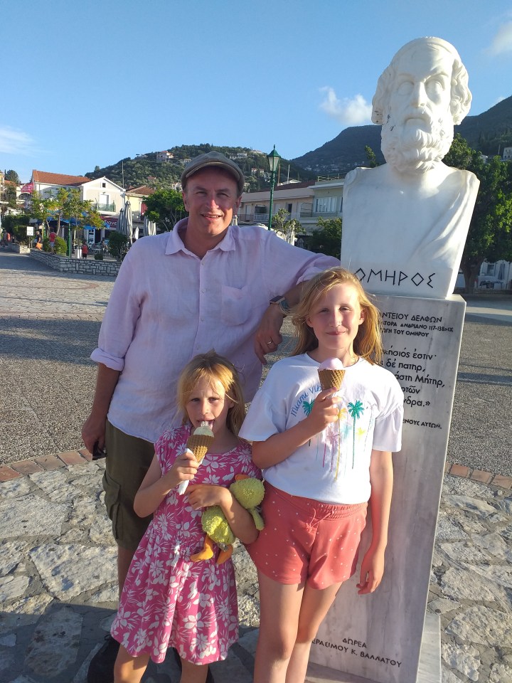 Travel writer Peter enjoyed his holiday alongside his wife Lizzy and daughters Alice and Harriet