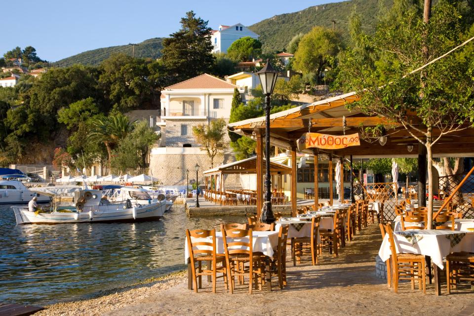 The view along the waterfront shows off the restaurants on offer