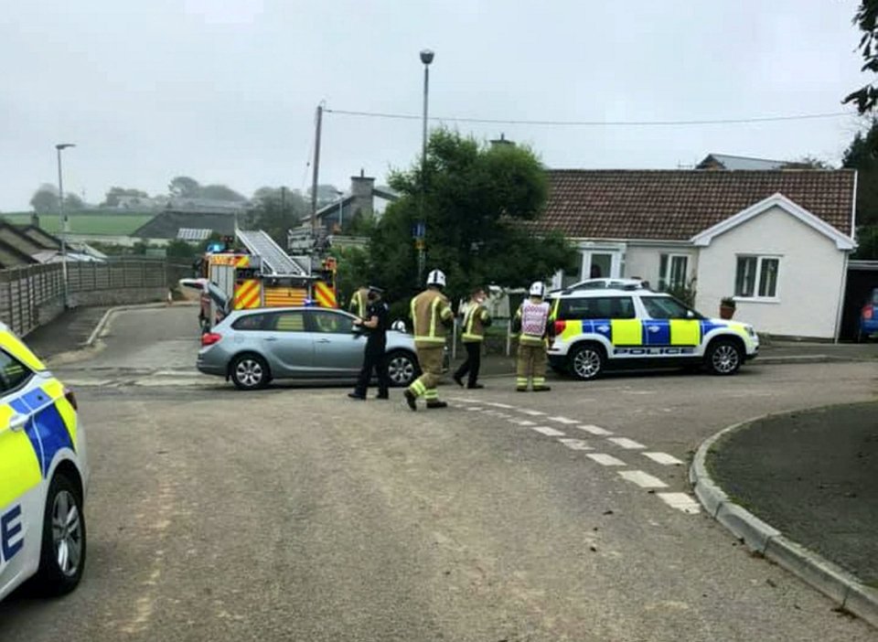 A major incident is underway in Cornwall as a chemical spilled 'from a building site'