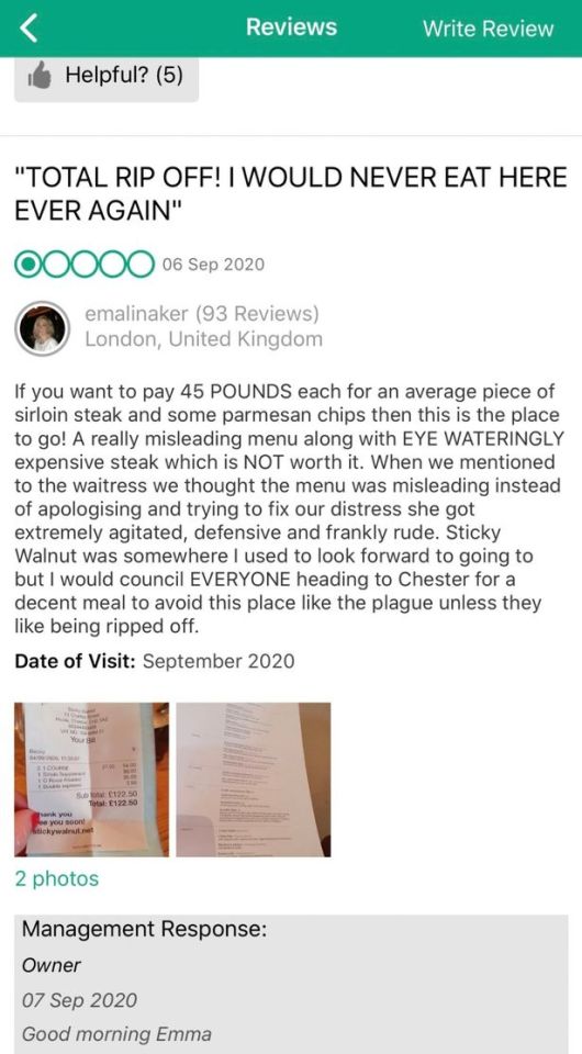  The one star review told other customers to avoid the Sticky Walnut 'like the plague'