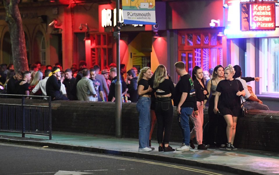 Hundreds of people enjoyed a Friday night on the town in the pubs and bars in Guildhall Walk in Portsmouth