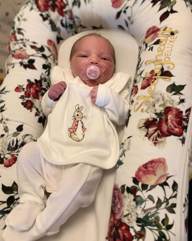 Millie shared sweet snaps of her new baby daughter Ophelia 