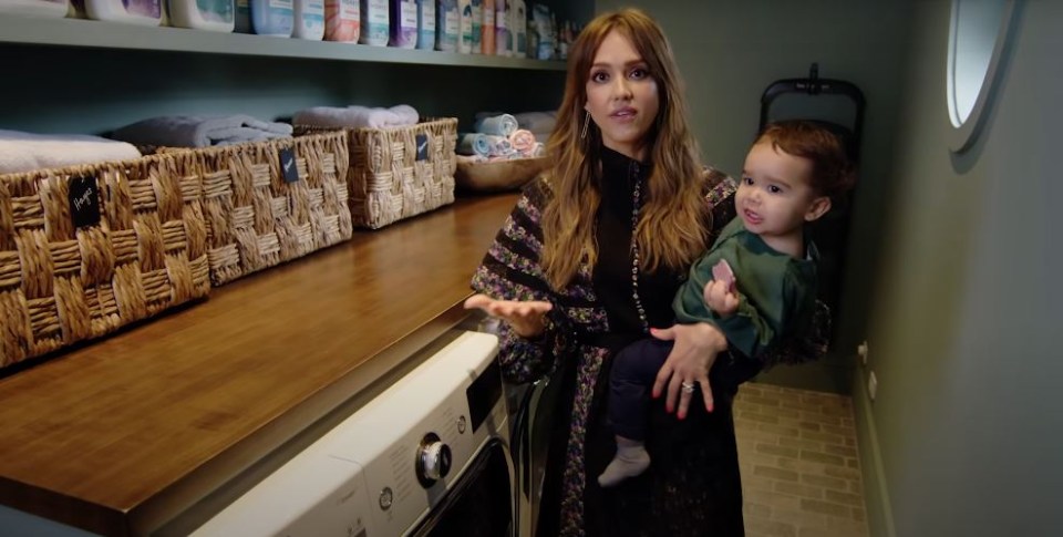 Jessica Alba showed off her ultra-organised laundry room in a house tour with Architectural Digest