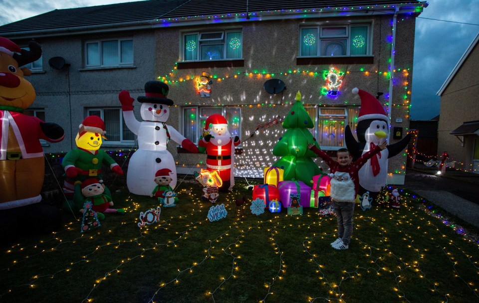 Inside, the family now have a full size artificial tree with fake snow to see them through the rest of the year