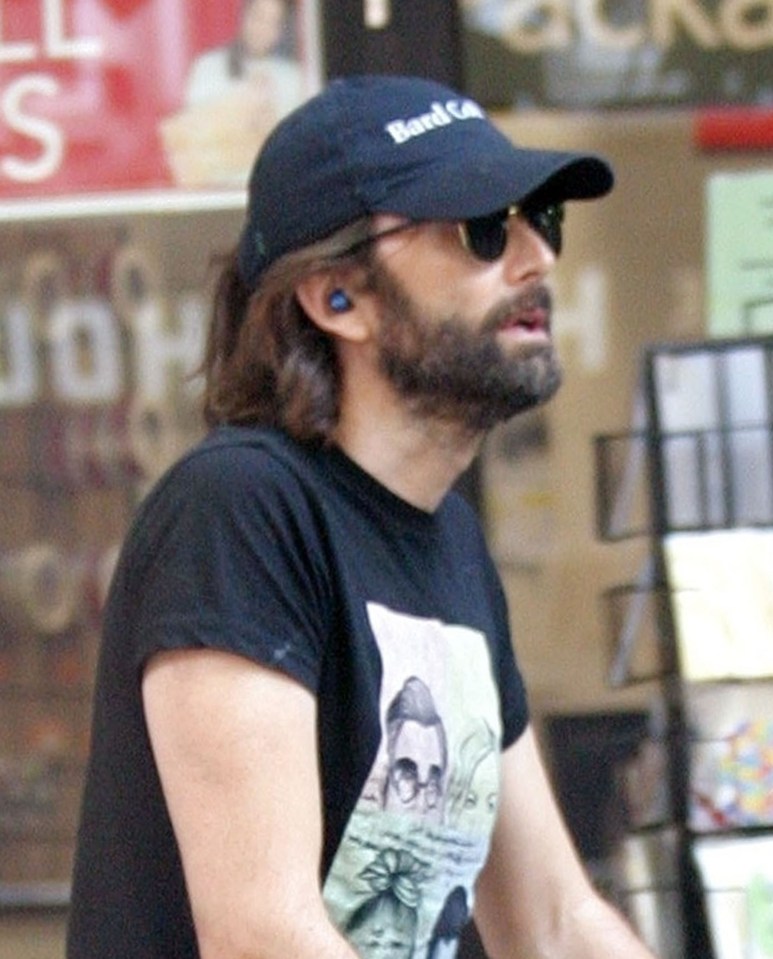 The actor has grown his hair long and was sporting an impressive beard