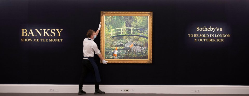 Banksy's piece is a pastiche of Monet’s The Water-Lily Pond from 1899