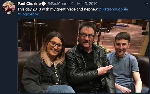 Paul Chuckle is Great Uncle to the Gogglebox pair