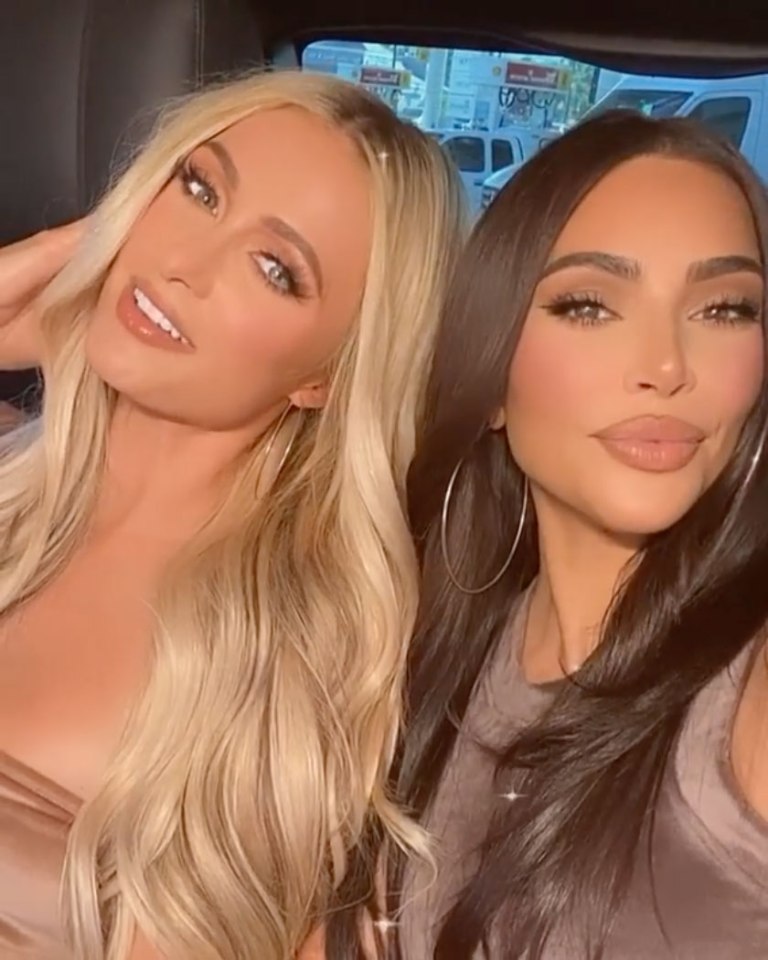 Kim Kardashian reunited with former best mate and boss Paris Hilton in the only way she knows — a selfie