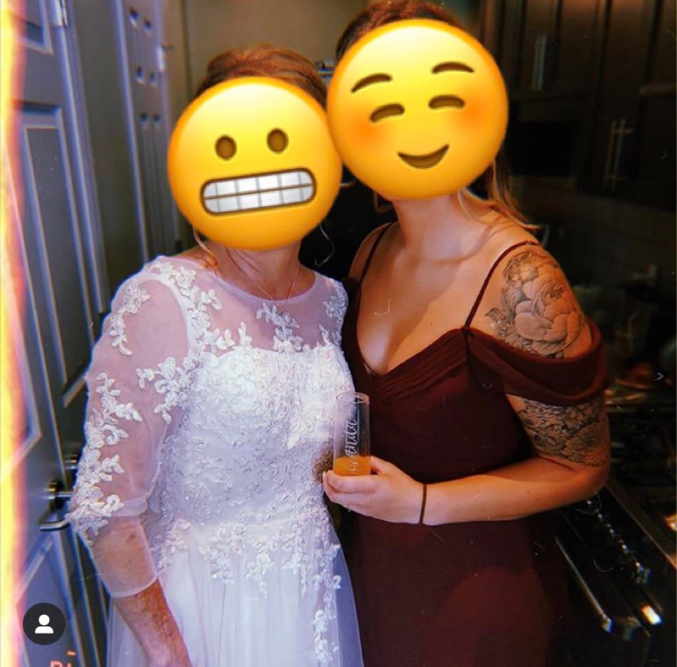 The mother-of-the bride turned up wearing a full-on wedding dress