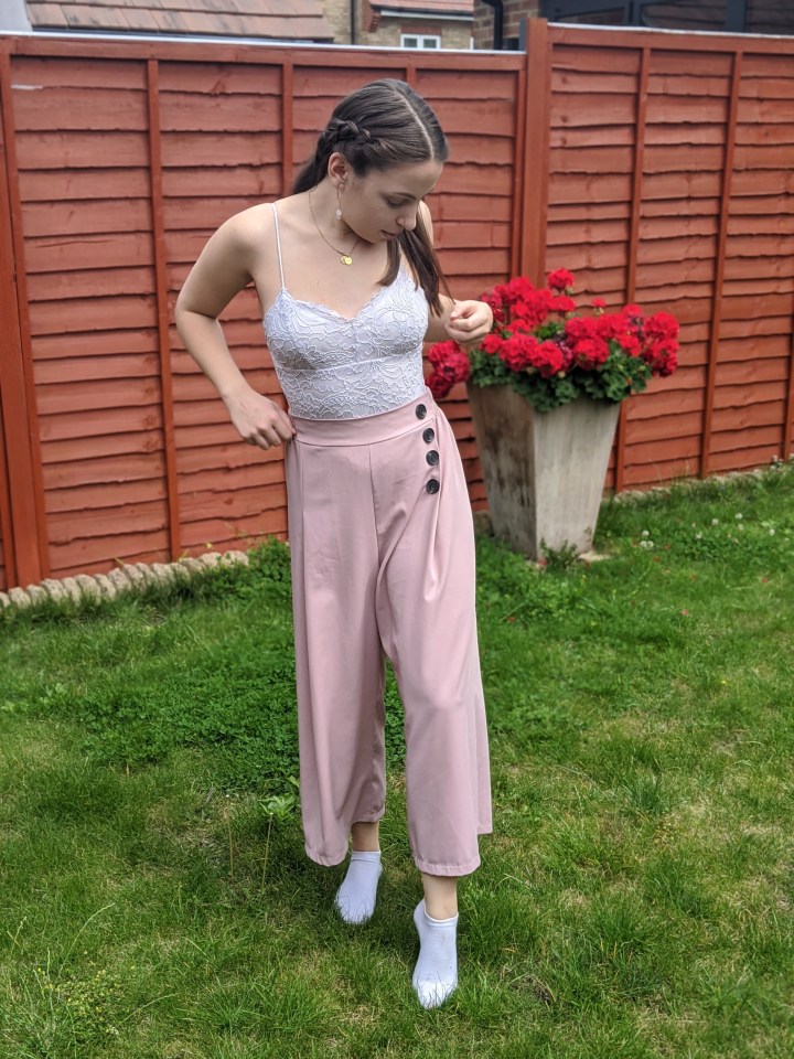 These trousers cost 20p from a charity warehouse sale