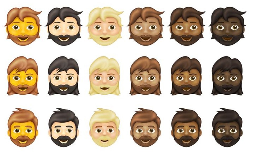 All the emoji people can have a beard regardless of gender