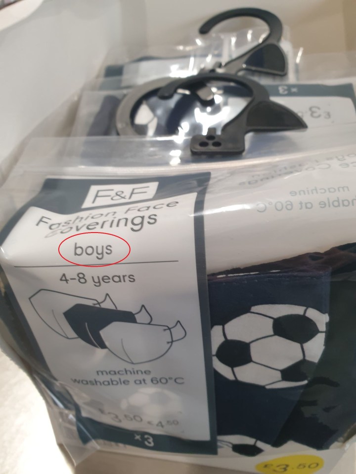 The pack of navy face masks is on sale for £3.50 in Tesco