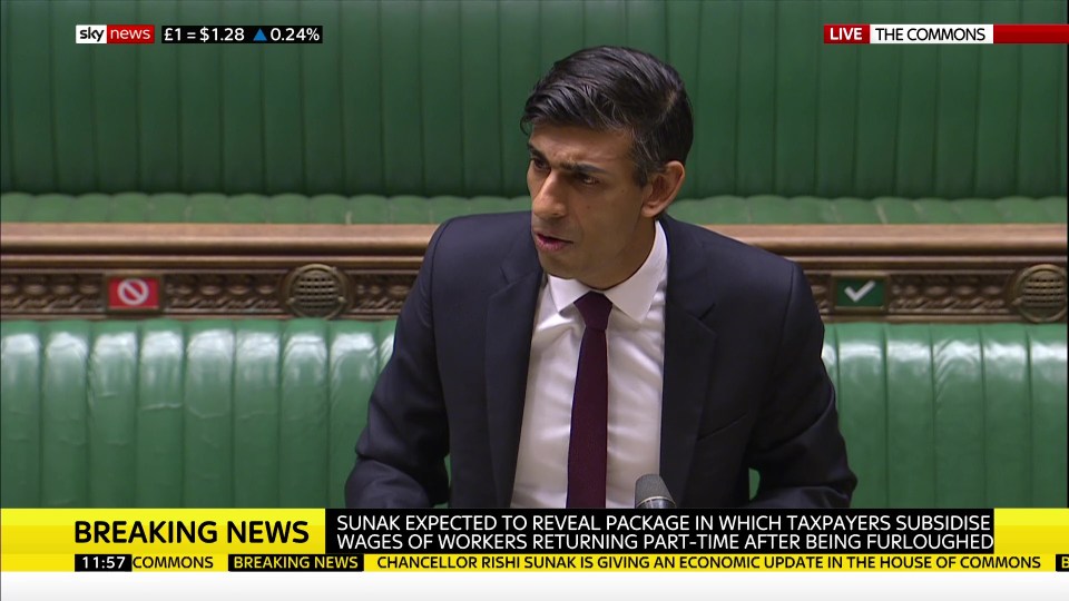 Chancellor Rishi Sunak in the House of Commons today