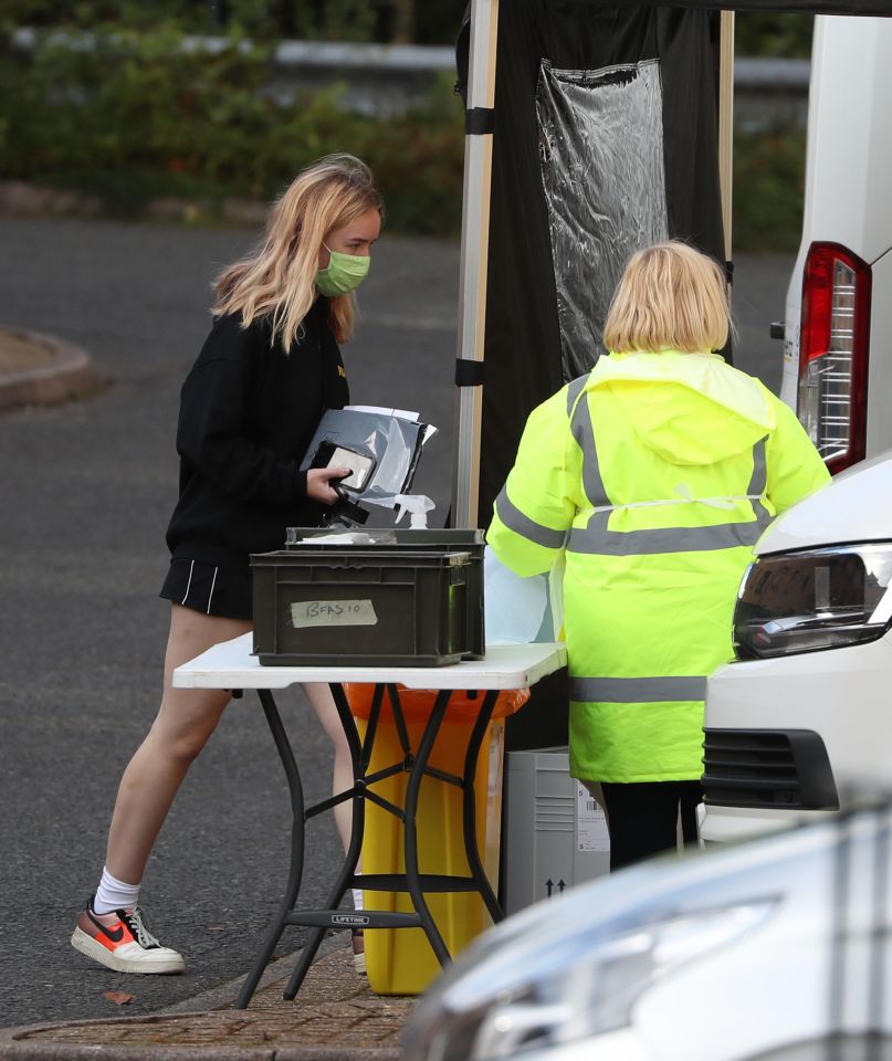 Youngsters were seen queuing for testing at Glasgow's Murano Street Student Village 