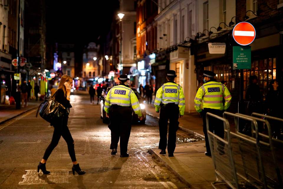 Officers are enforcing the shutdown in London last night