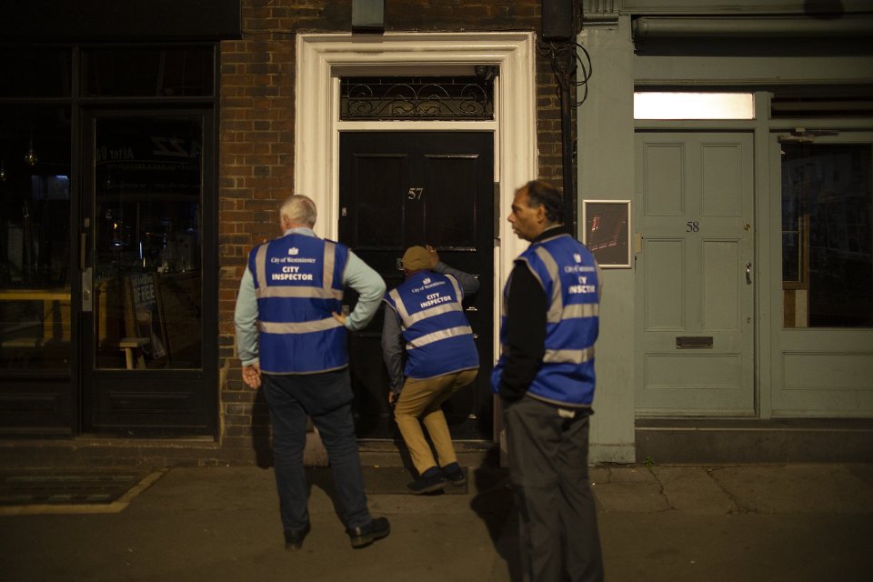 After bars shut, enforcement officers in London peered through letterboxes to make sure there were no secret lock-ins 